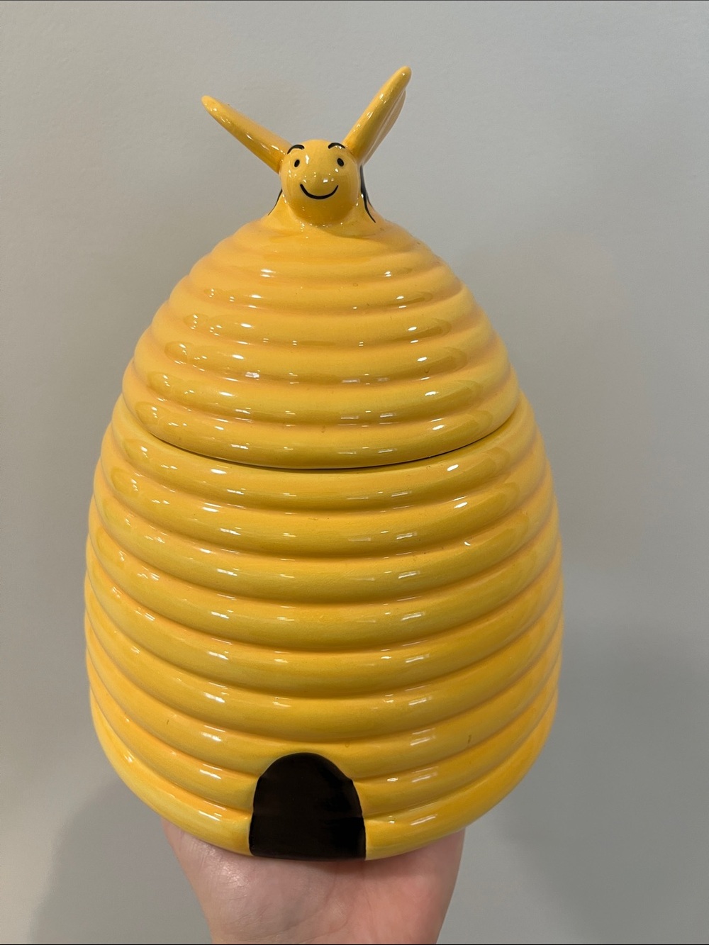 Yellow Ceramic Beehive cookie jar